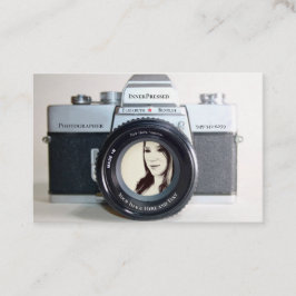 Gamla kameror tar ditt foto för fotografer visitkort