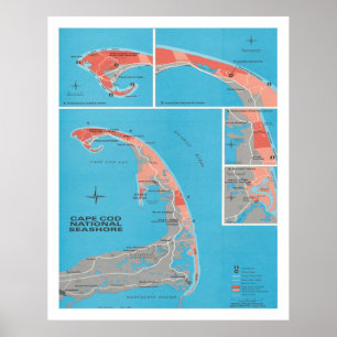 Gamla Kap Cod National Seashore Karta (1968) Poster