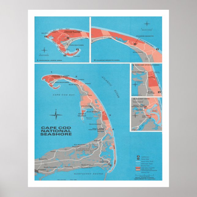 Gamla Kap Cod National Seashore Karta (1968) Poster (Framsidan)