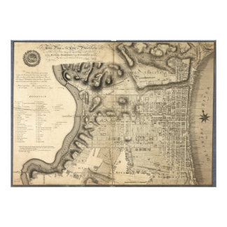 Gamla Karta i Philadelphia Pennsylvania från 1796 Fototryck