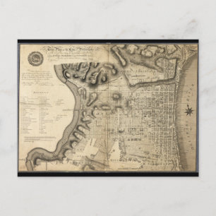 Gamla Karta i Philadelphia Pennsylvania från 1796 Vykort