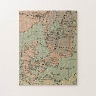 Gamla karta i Sverige, Danmark och Norge Pussel