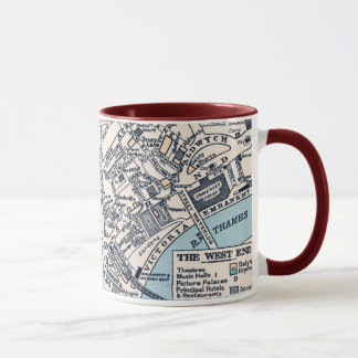 Gamla Karta i Väster End London Mugg