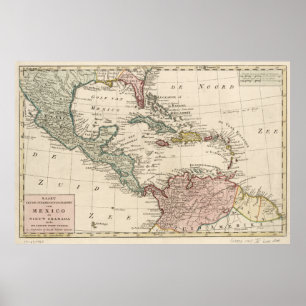 Gamla Karta i Väster Indies Karibien (1765) Poster