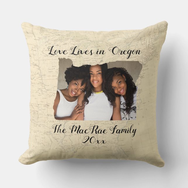 Gamla Karta Kärlek lever i Oregon State Shapto Kudde (Framsida)