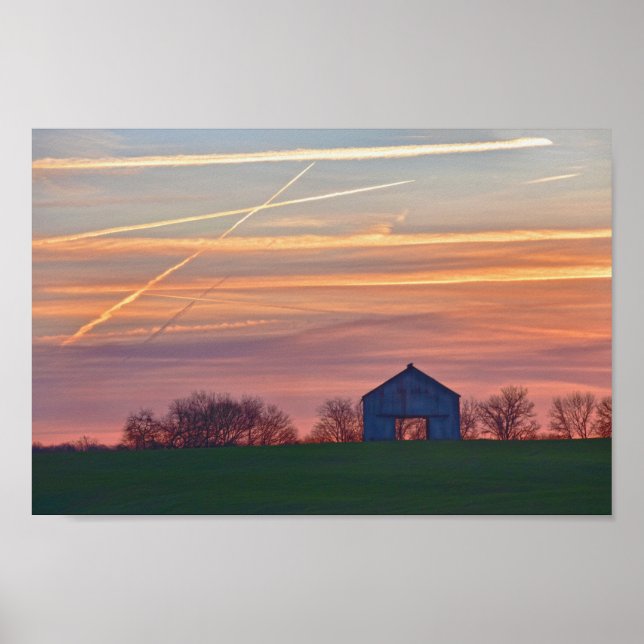 Gamla Kentucky Barn vid Sunrise Poster (Framsidan)