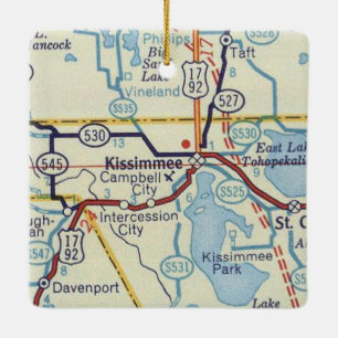 Gamla Kissimmee Karta Julgransprydnad Keramik