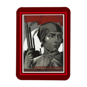 Gamla klassiska 1926 sovjetiska Poster kvinnor Magnet