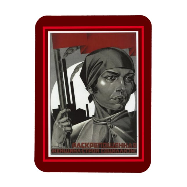 Gamla klassiska 1926 sovjetiska Poster kvinnor Magnet (Vertikal)