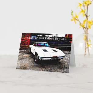 Gamla klassiska Corvette Car Funny Fars dag Kort