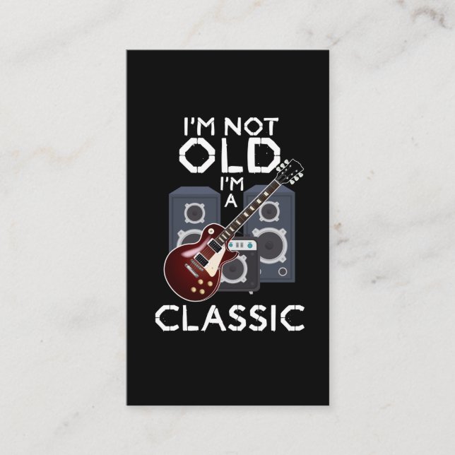 Gamla klassiska Guitar Birthday Guitarist Musician Visitkort (Framsida)