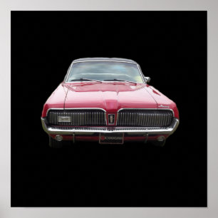 Gamla klassiska kvicksilverkumarröda framände poster