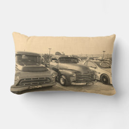 Gamla klassiska Lastbilar Cars Sketch Dekorativ ku Lumbarkudde