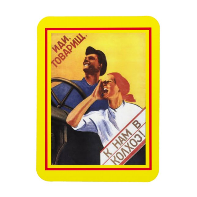 Gamla klassiska sovjetiska Poster Kom till vår går Magnet (Vertikal)