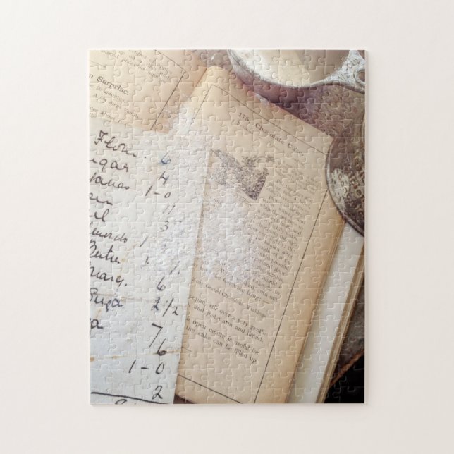 Gamla kokböcker och recept pussel (Vertikal)