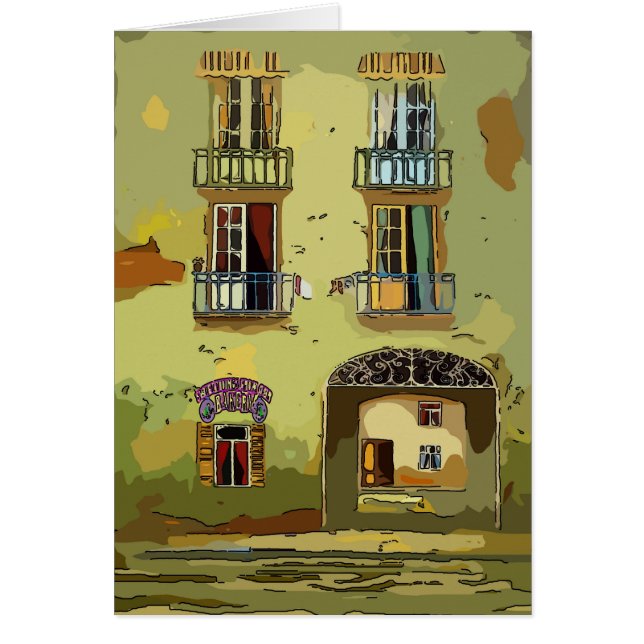 Gamla kvartersbutiken hälsningskort (Framsidan)