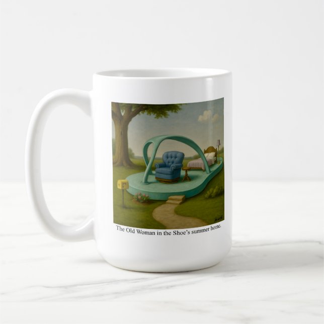 Gamla kvinnan på Shoes sommarhem. Kaffemugg (Vänster)