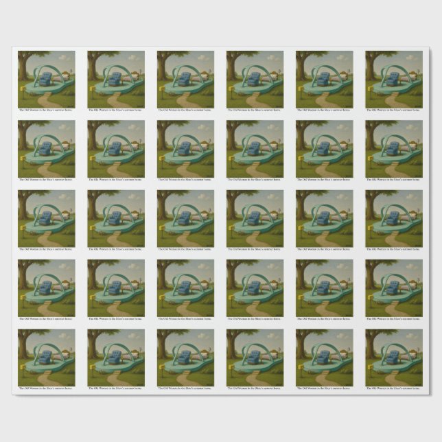 Gamla kvinnan på Shoes sommarhem. Presentpapper (Platt)