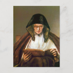 Gamla kvinnor, läsa av Rembrandt Vykort