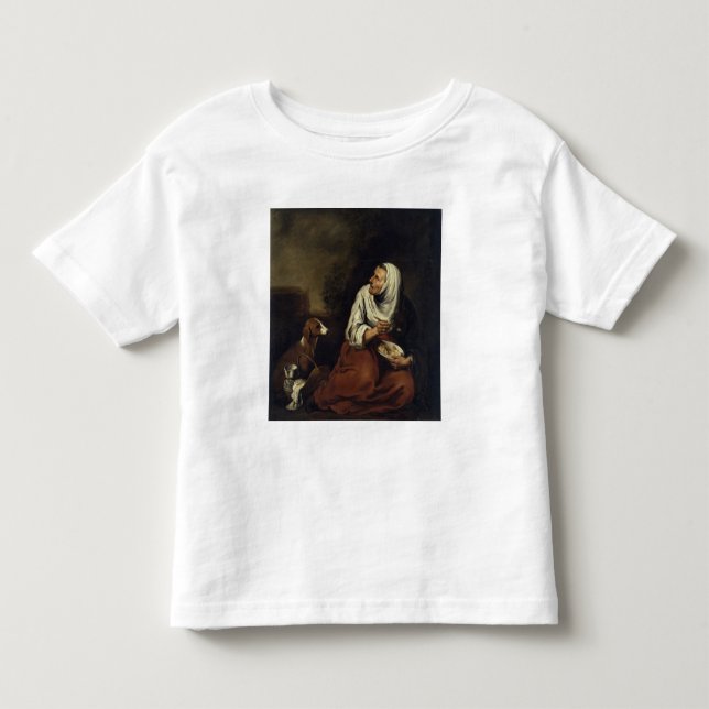 Gamla kvinnor med Hund Tee (Framsida)