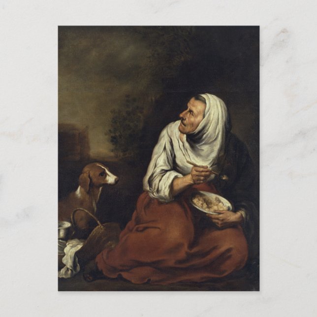 Gamla kvinnor med Hund Vykort (Framsida)