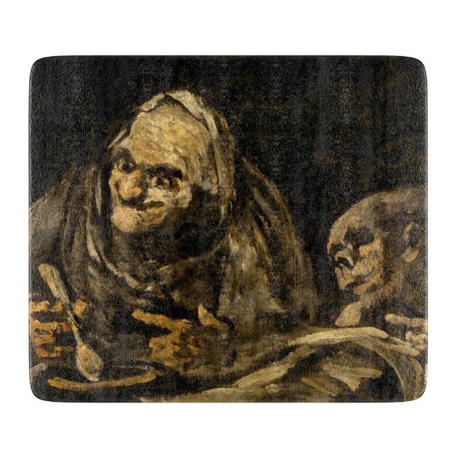 Gamla kvinnor med Skeleton (Död) (Francisco Goya) (Framsidan)