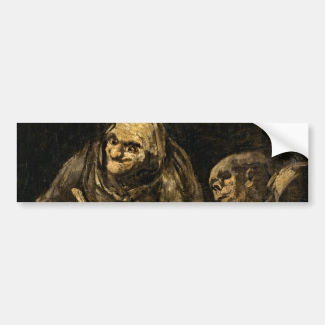 Gamla kvinnor med Skeleton (Död) (Francisco Goya) Bildekal (Framsidan)