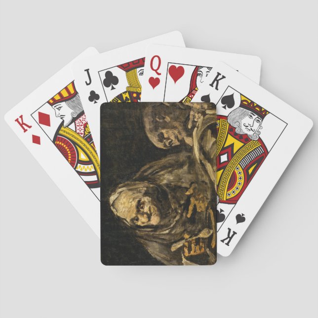 Gamla kvinnor med Skeleton (Död) (Francisco Goya) Casinokort (Baksidan)