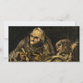 Gamla kvinnor med Skeleton (Död) (Francisco Goya) Kort