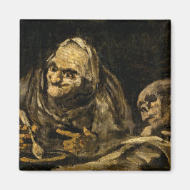 Gamla kvinnor med Skeleton (Död) (Francisco Goya) Magnet