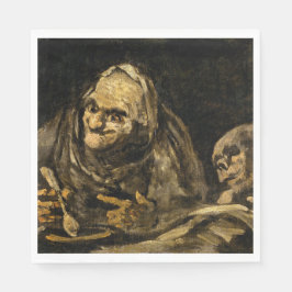Gamla kvinnor med Skeleton (Död) (Francisco Goya) Pappersservett