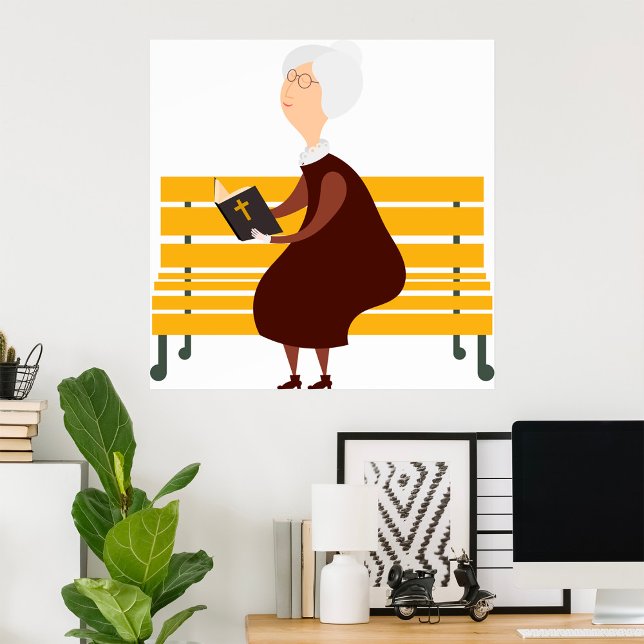 Gamla kvinnor som läser bibeln poster (Skapare uppladdad)