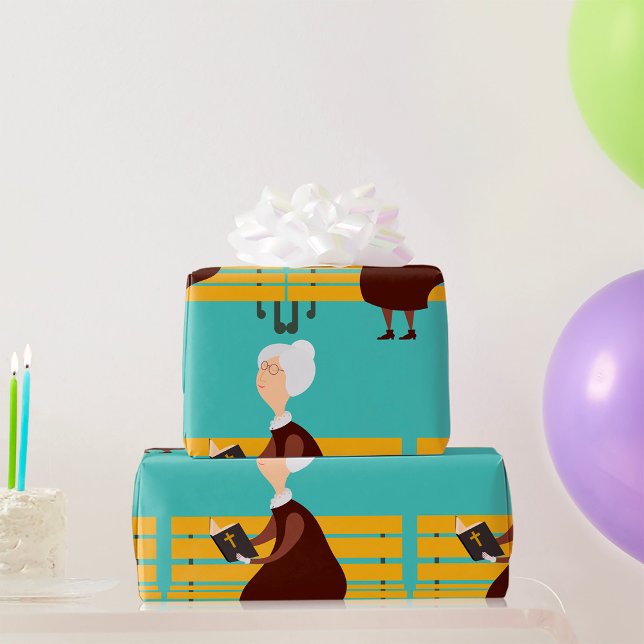 Gamla kvinnor som läser bibeln presentpapper (Skapare uppladdad)