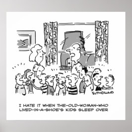 Gamla kvinnor som levde i en Shoes Kids Sleepover Poster