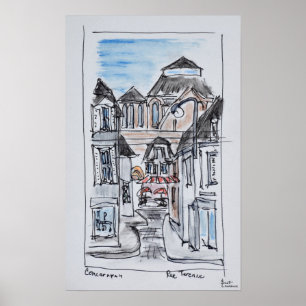 Gamla kyrkan Concarneau Rue Turenne, Brittany Poster