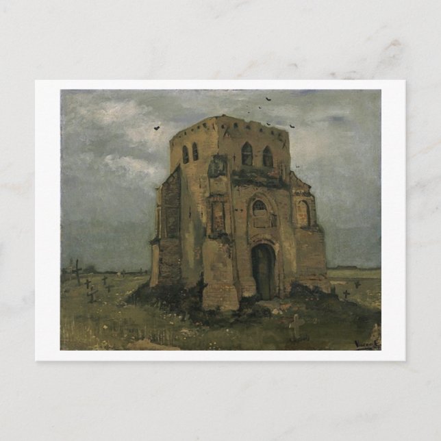 Gamla kyrkan Torn Nuenen Van Gogh Fine Art Vykort (Framsida)