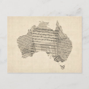 Gamla Lakan Music Karta i Australien Karta Vykort