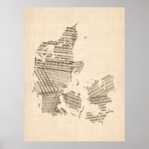 Gamla Lakan Music Karta i Danmark Poster