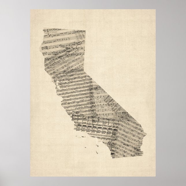 Gamla Lakan Music Karta i Kalifornien Poster (Framsidan)