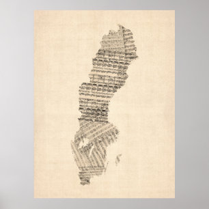 Gamla Lakan Music Karta i Sverige Poster