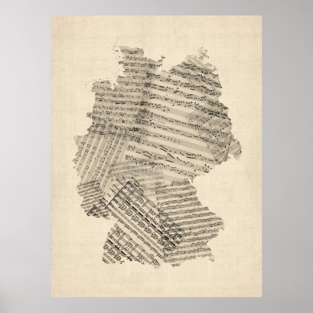 Gamla Lakan Music Karta i Tysklanda Karta Poster (Framsidan)