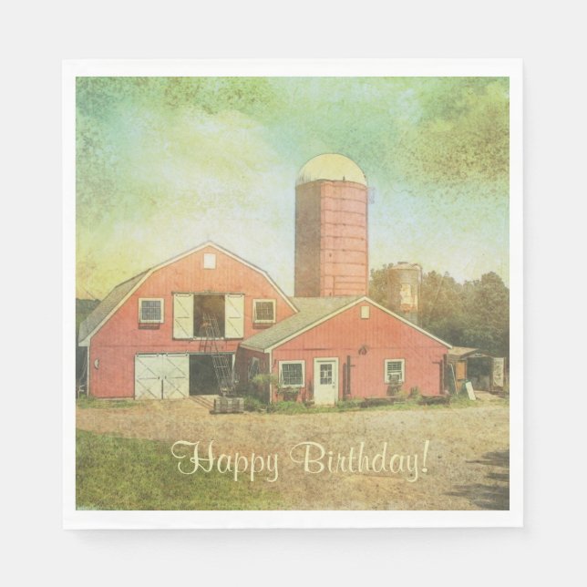 Gamla Land Barn Birthday Pappersservett (Framsidan)