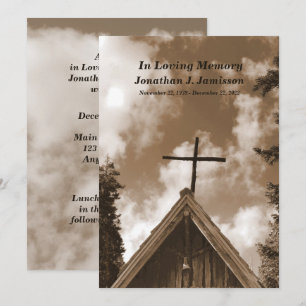 Gamla Land Church, Sepia Memorial Service Inbjudan