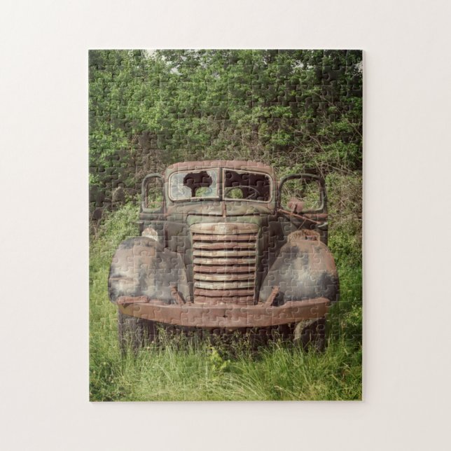 Gamla Land Rustic Vintage Automobile Lastbil Pussel (Vertikal)