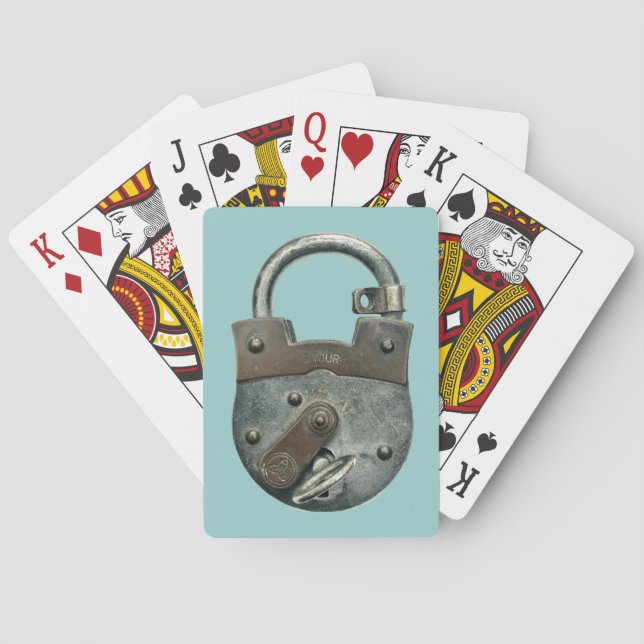 Gamla lås och Nyckel Casinokort (Baksidan)