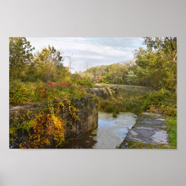 Gamla låset 19 vid Erie-kanalen, New York Poster (Framsidan)