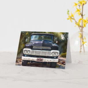 Gamla Lastbil Classic Roligt Pun Whimsical Birthda Kort