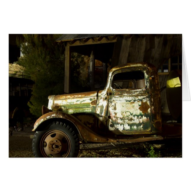 Gamla Lastbil - ljusmålade Hälsningskort (Framsidan Horizontal)