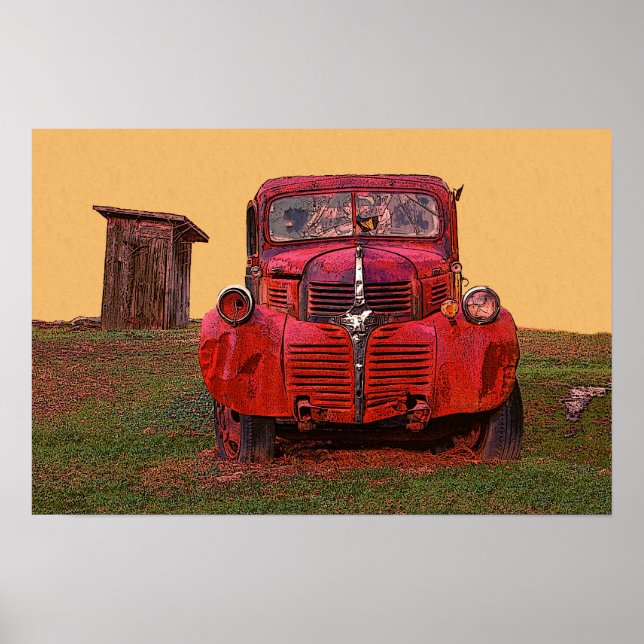 Gamla Lastbil och Outhouse Poster (Framsidan)