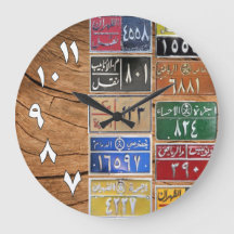 Gamla licenser tallrikar Design Large Clock